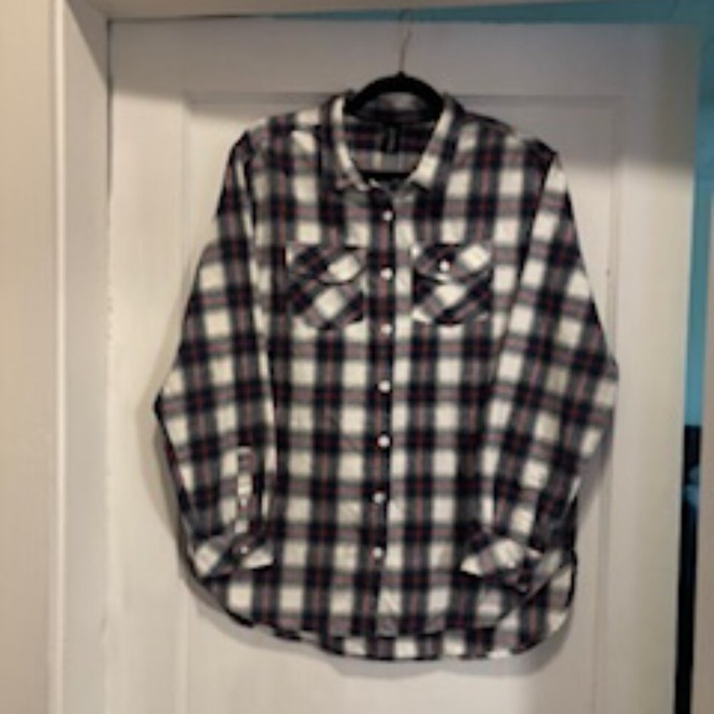 Women's Long Sleeve Flannel Shirt Size Large